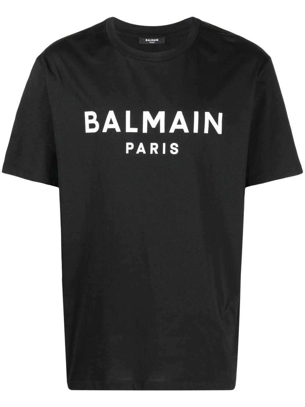 Shop Balmain Crewneck T-shirt With Print In Black