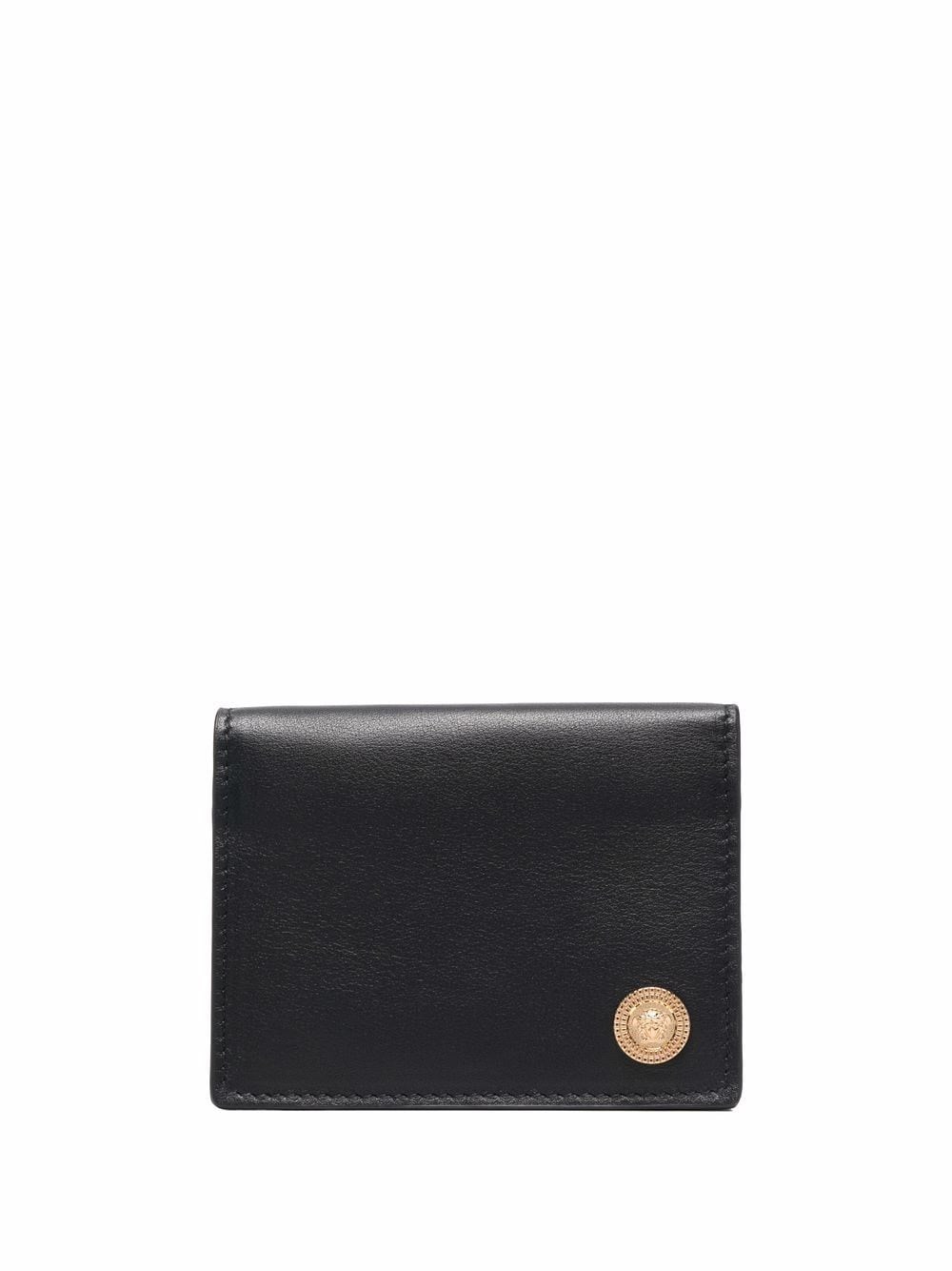 Versace Medusa Leather Wallet In Black