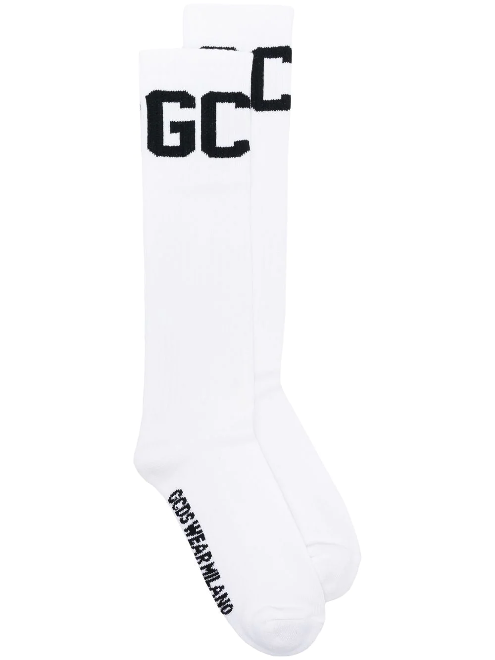 Gcds Intarsia-knit Mid-calf Socks In White