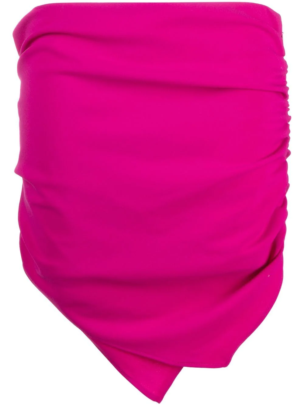 Attico Hatty Ruched Asymmetric Miniskirt In Pink & Purple