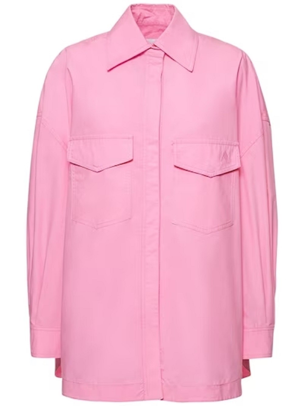 Attico Cotton Canvas Overshirt Jacket In Pink & Purple