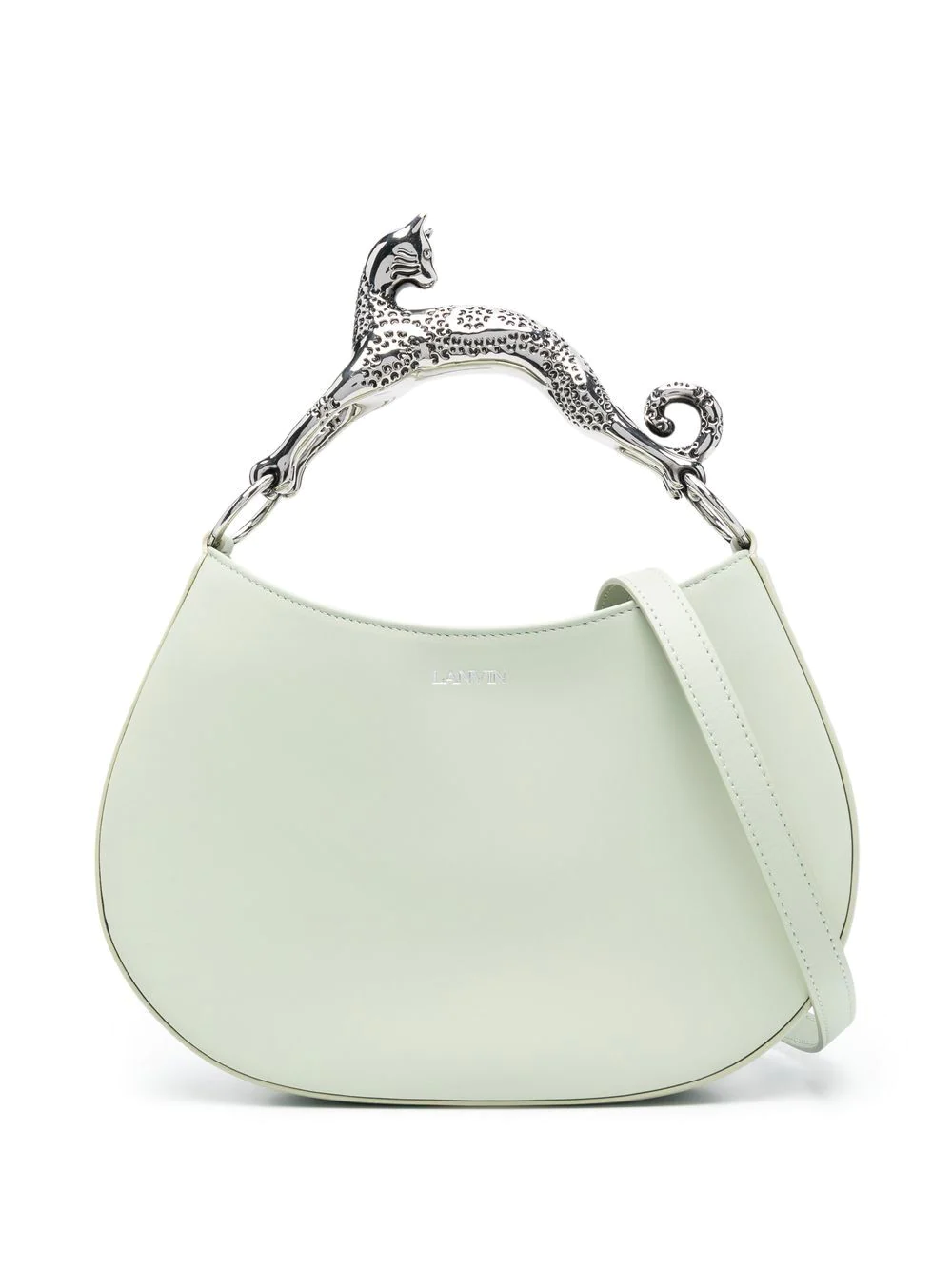 Shop Lanvin Tote Bag With Sculpted Handle In Green