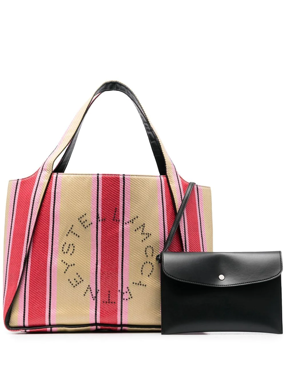Stella Mccartney Striped Tote Bag In Multicolour