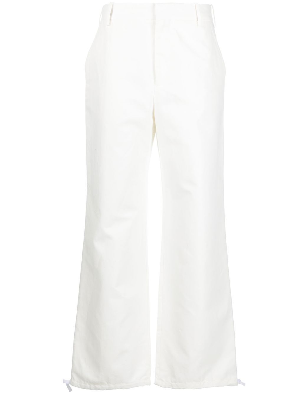 MARNI STRAIGHT TROUSERS WITH EMBROIDERY