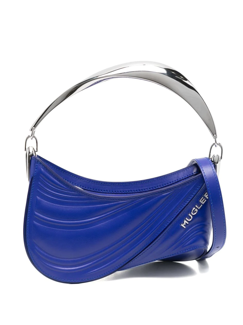 Small denim Spiral Curve 01 bag - Mugler fashion official