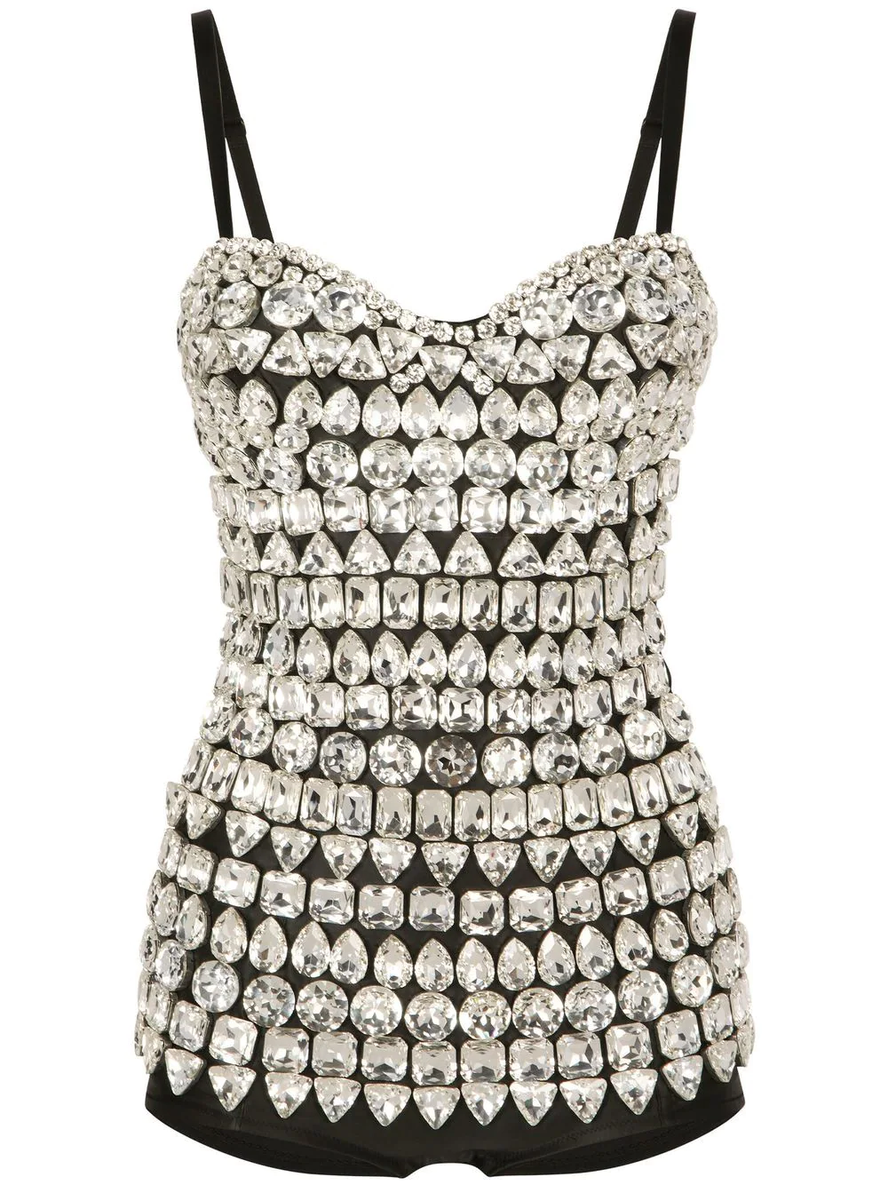 DOLCE & GABBANA PLAYSUIT WITH CRYSTAL DECORATION
