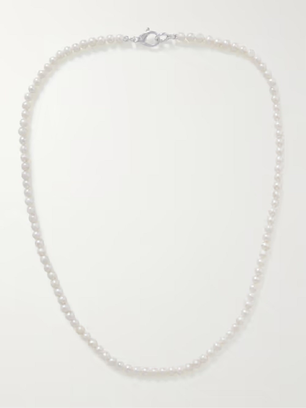 Hatton Labs Pearl Necklace In Sterling Silver In Metallic