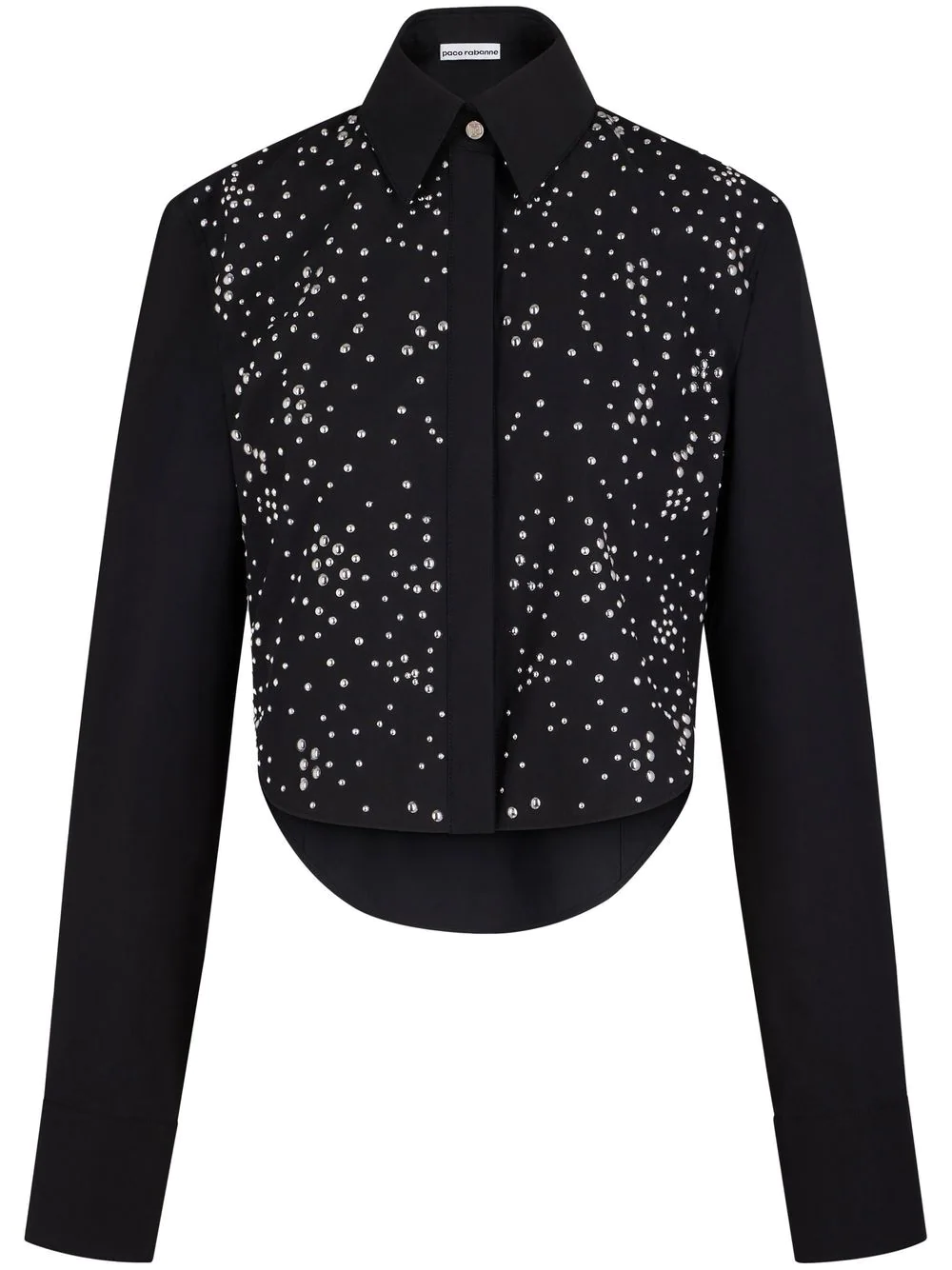 RABANNE CROP SHIRT WITH STUD DECORATION