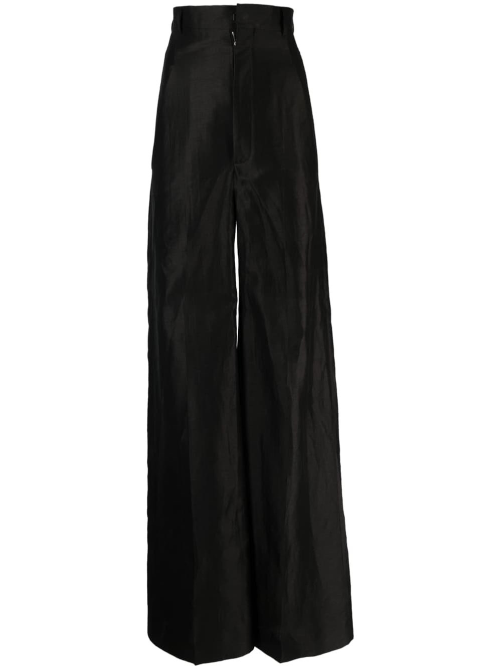 Rick Owens High Waisted Wide Leg Pants In Black