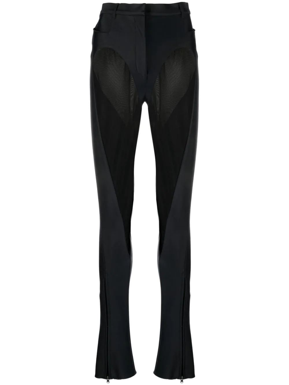 MUGLER FLARED TROUSERS WITH INSERTS