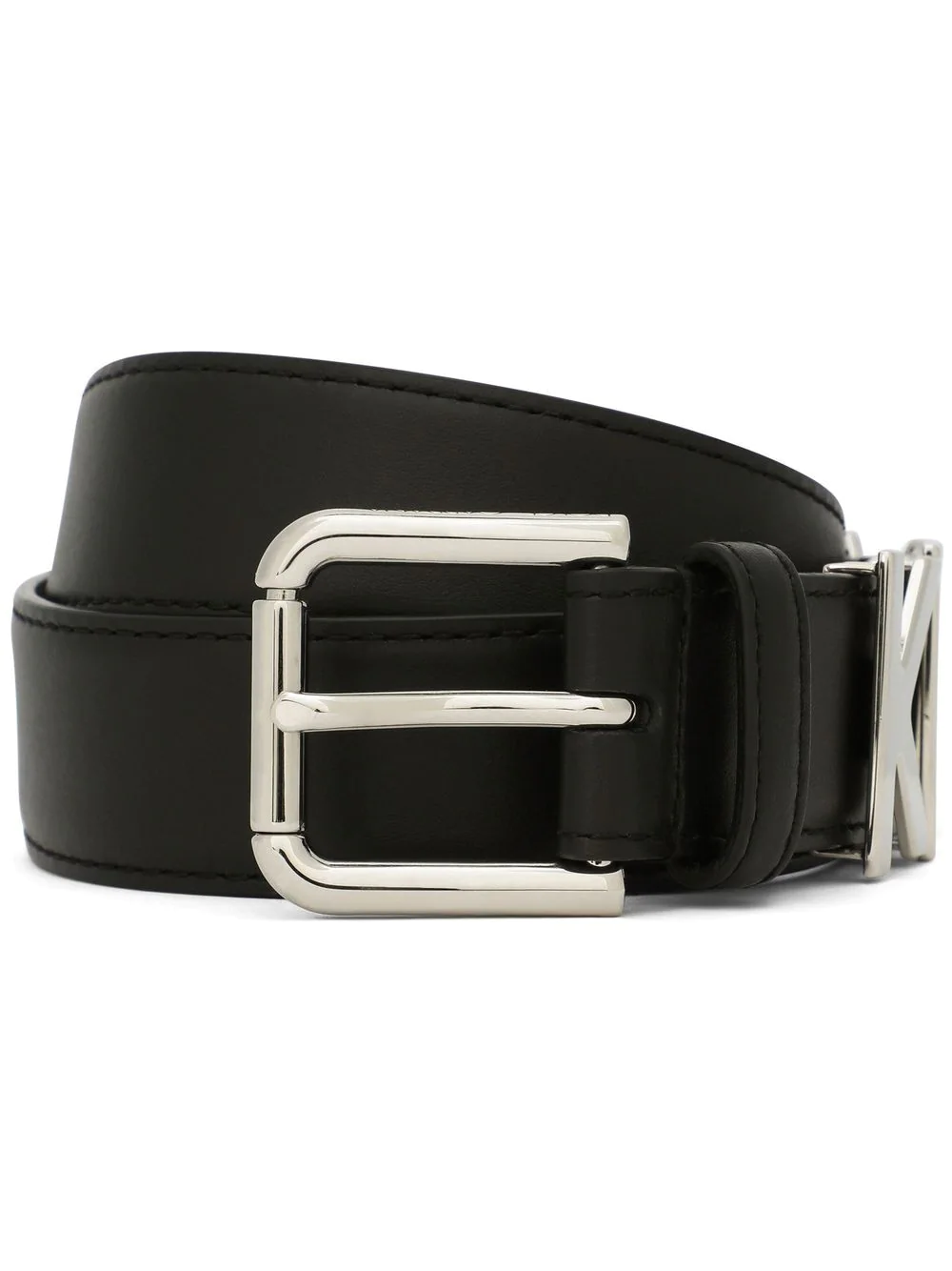 Dolce & Gabbana Kim Dolce&gabbana Logo-lettering Leather Belt In Black