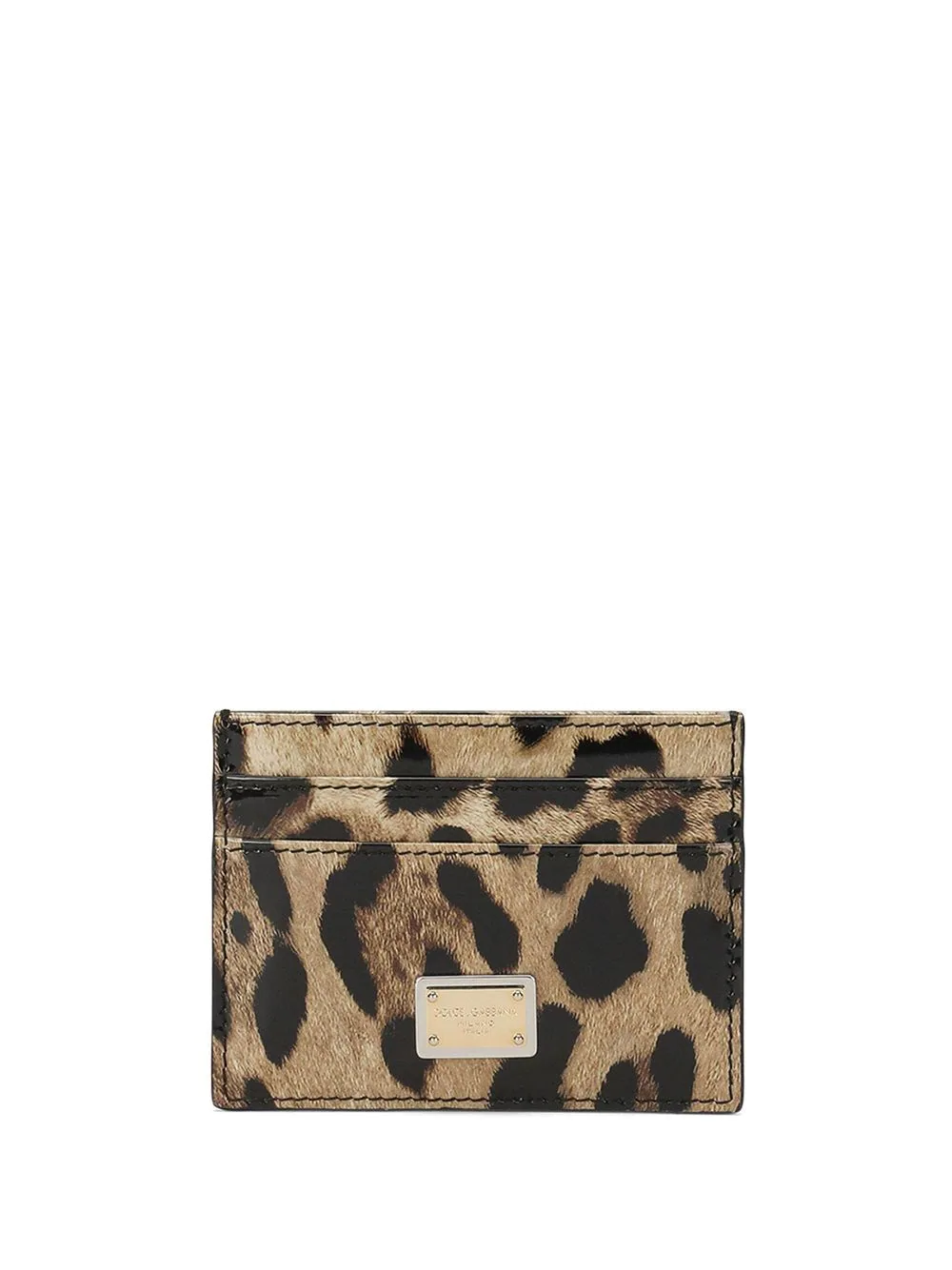Shop Dolce & Gabbana Card Holder With Print In Brown