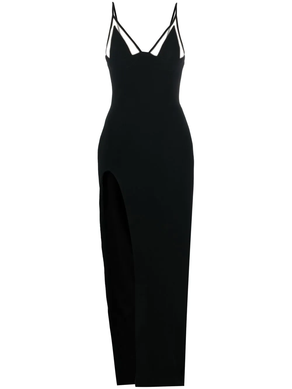 David Koma Sleeveless Maxi Dress With Slit In Black
