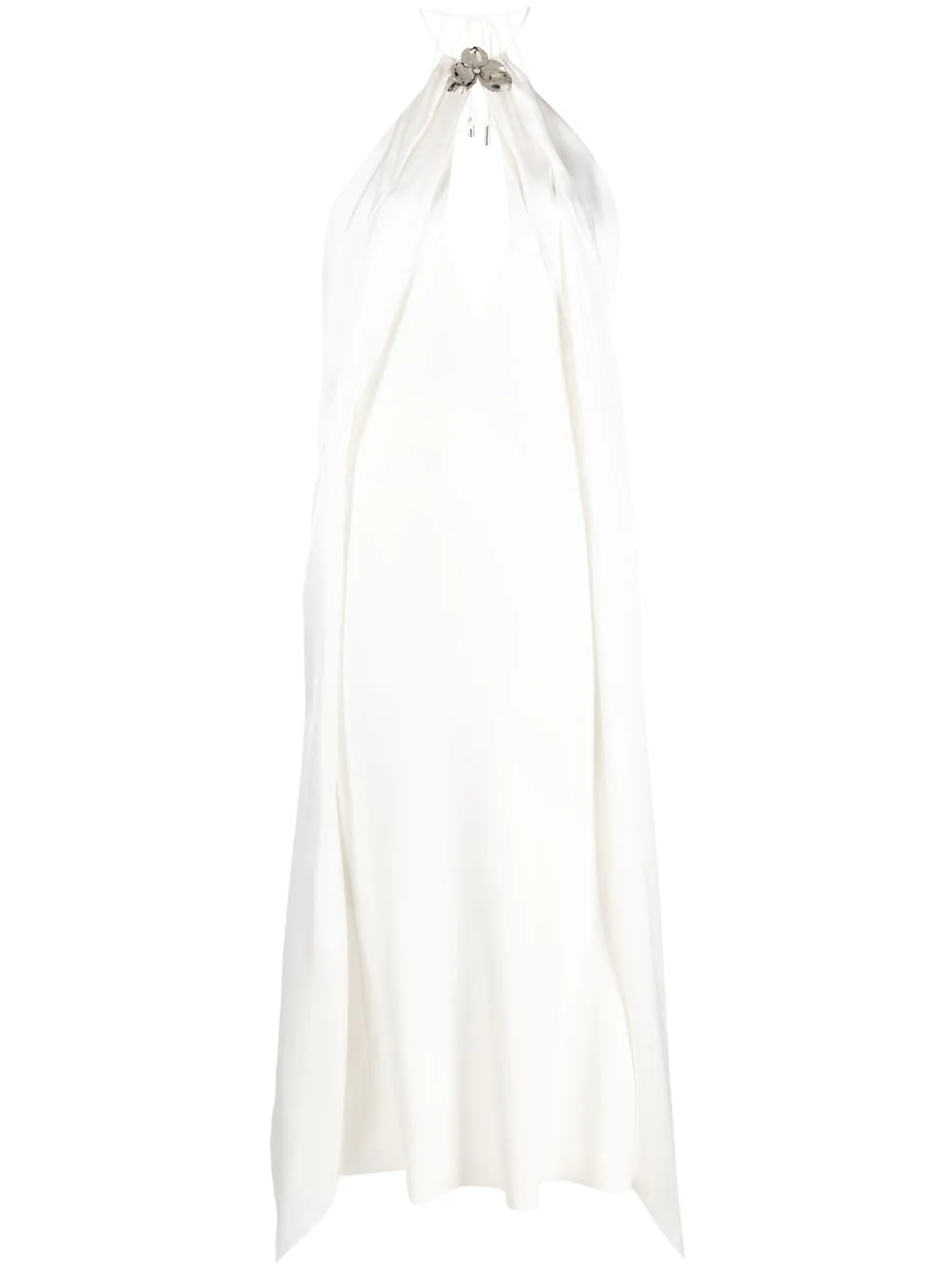 David Koma Halterneck Midi Dress In White