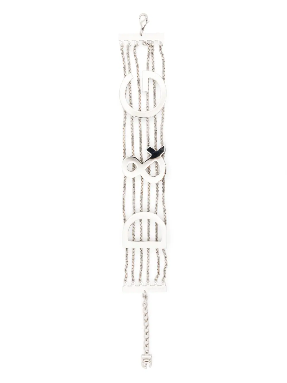 Dolce & Gabbana Logo-plaque Chain Necklace In Metallic