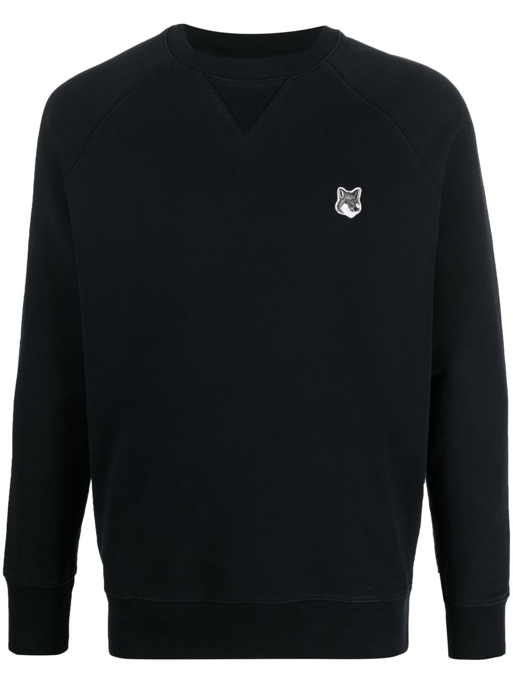 Shop Maison Kitsuné Chillax Fox Crew Neck Sweatshirt In Black
