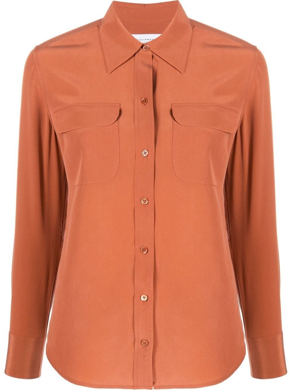 Equipment Slim Silk Shirt In Yellow & Orange