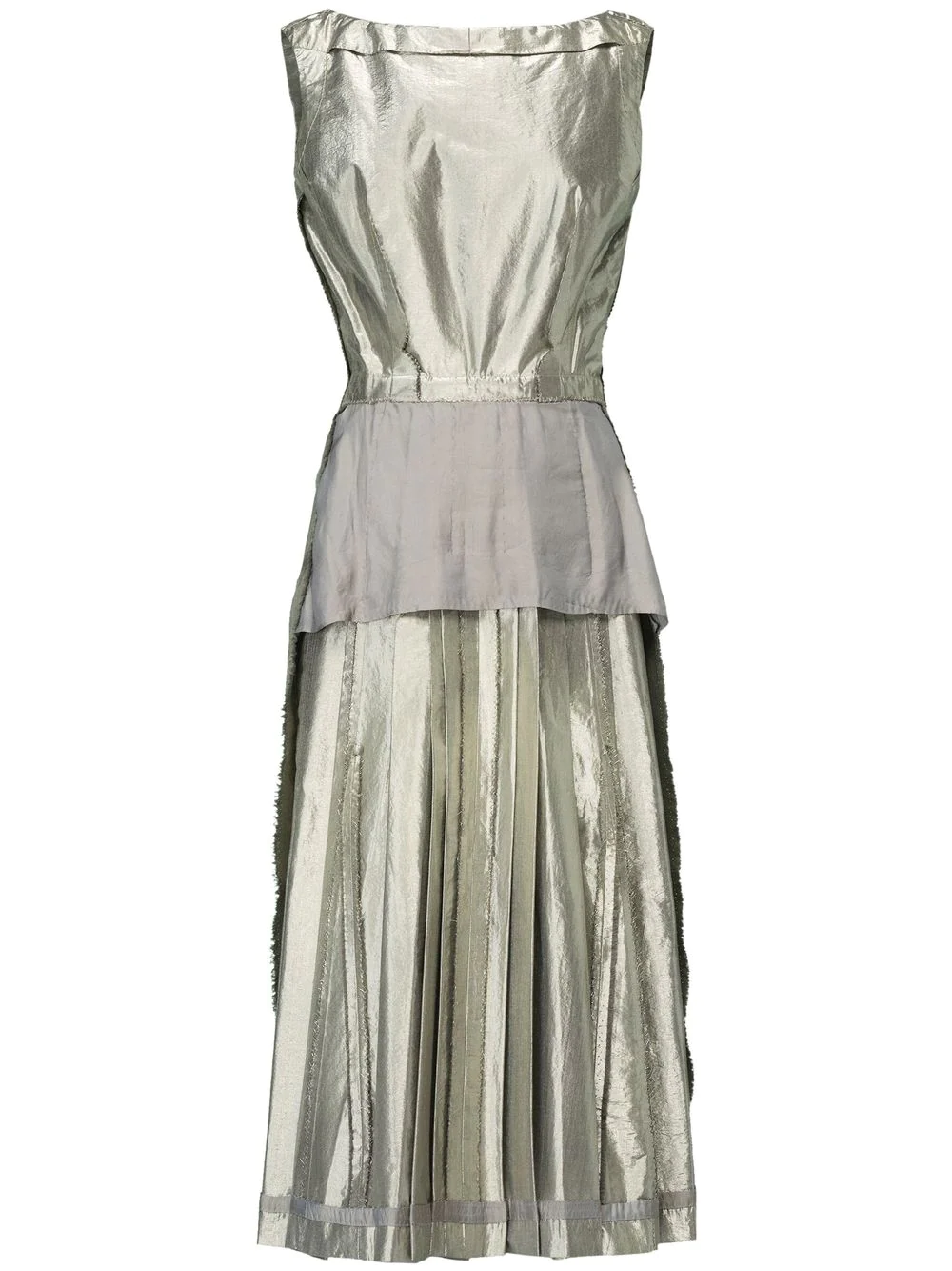 Maison Margiela Laminated Dress Dresses Silver In Metallic