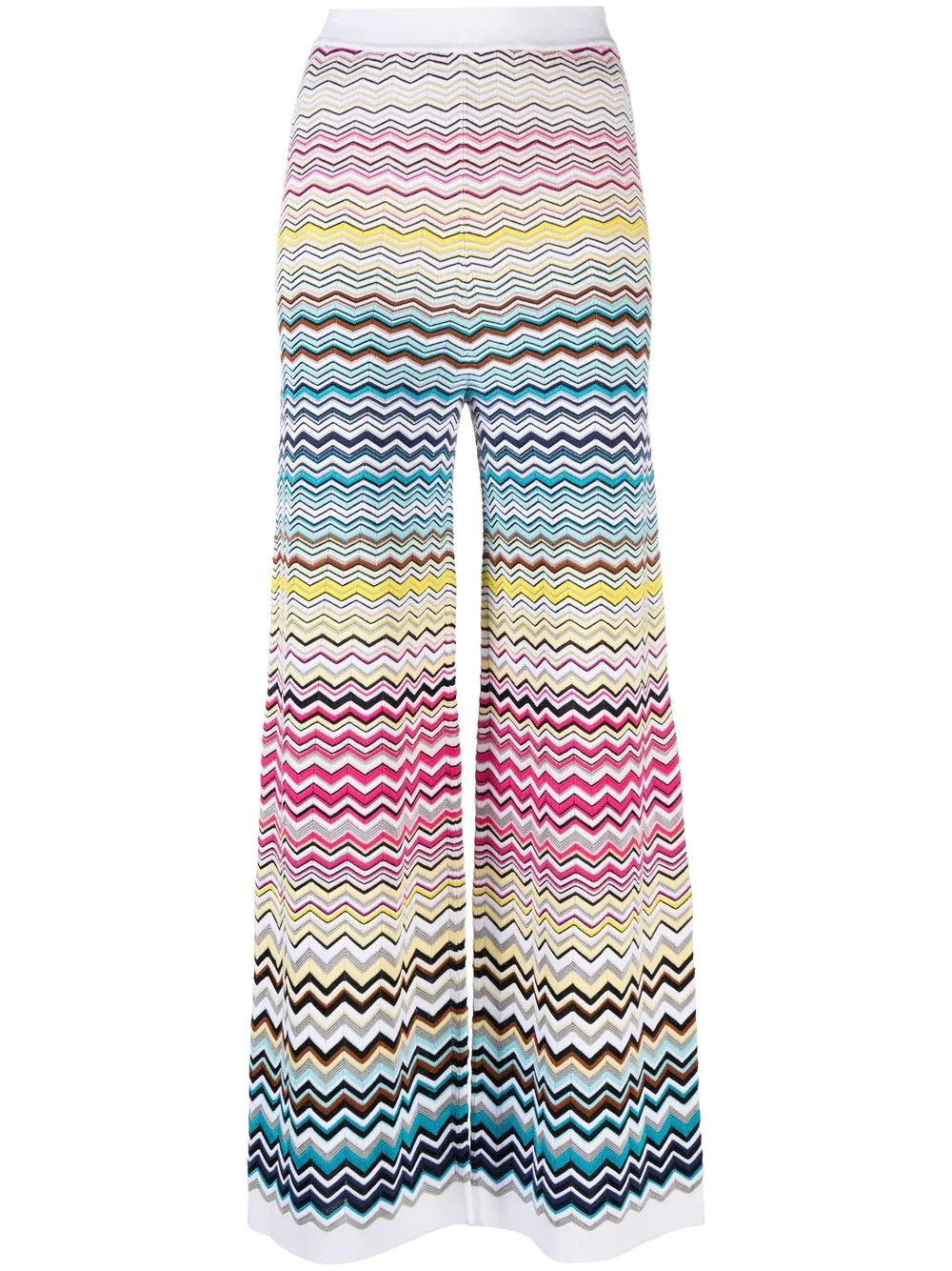 Missoni Crochet-knit Cotton-blend Wide-leg Pants In Multicolour