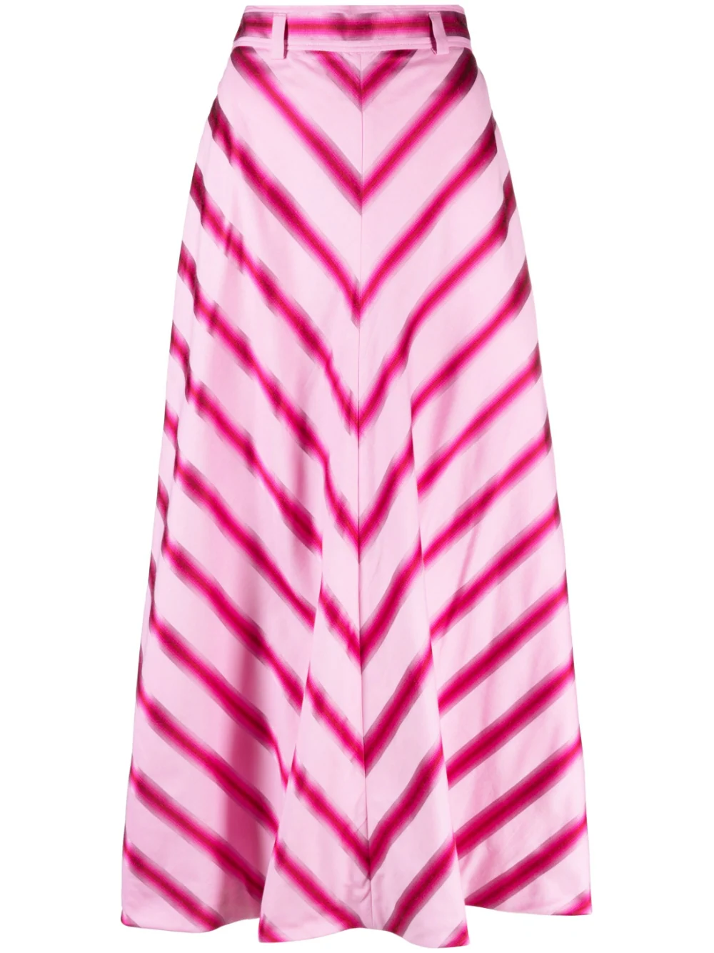 Etro Striped Cotton And Silk-blend Midi Skirt In Pink & Purple