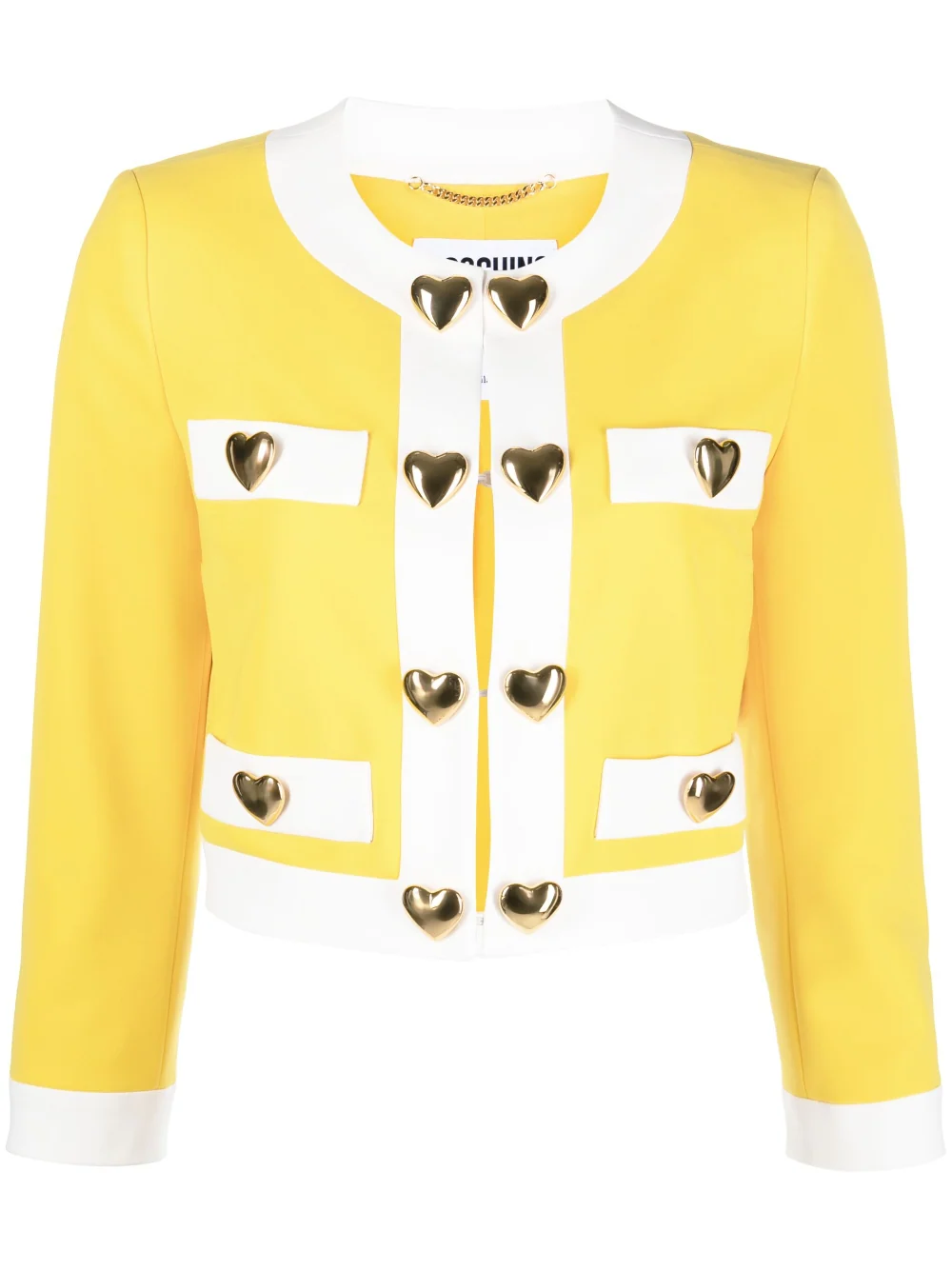 Moschino Women's Heart Buttons Crepe Jacket In Yellow & Orange