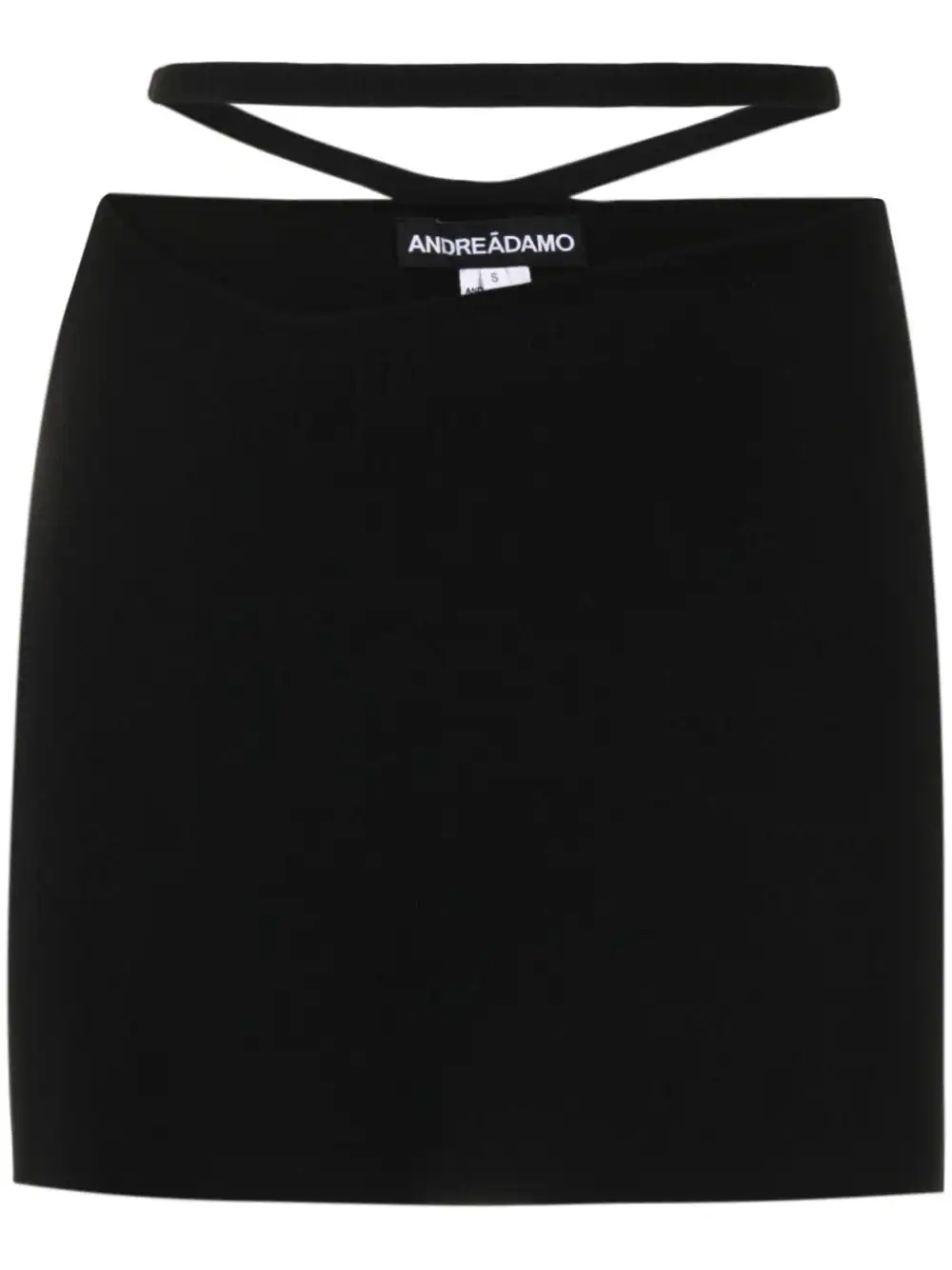 Andreädamo Black Cut Out Fitted Skirt In Black