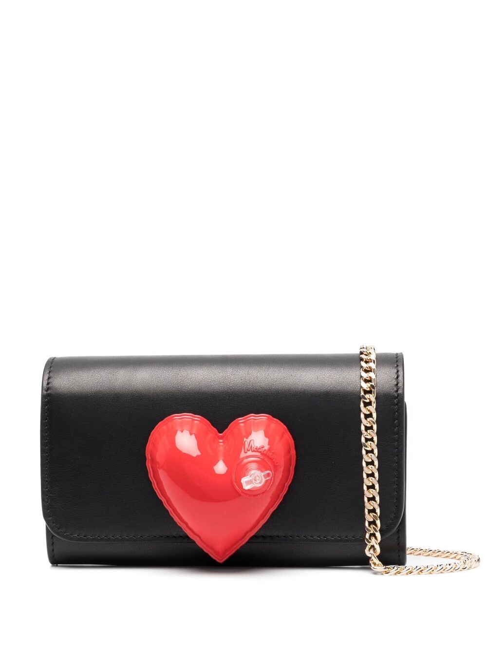 Moschino Clutch Made Of Calf Leather In Black