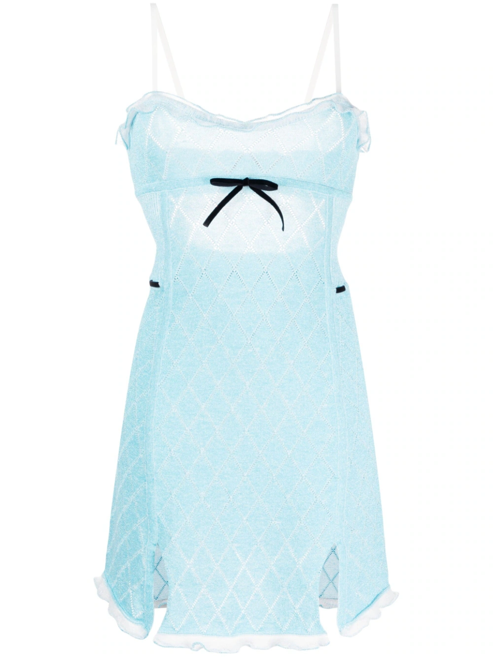 Cormio Sheer-coverage Knitted Dress In Blue