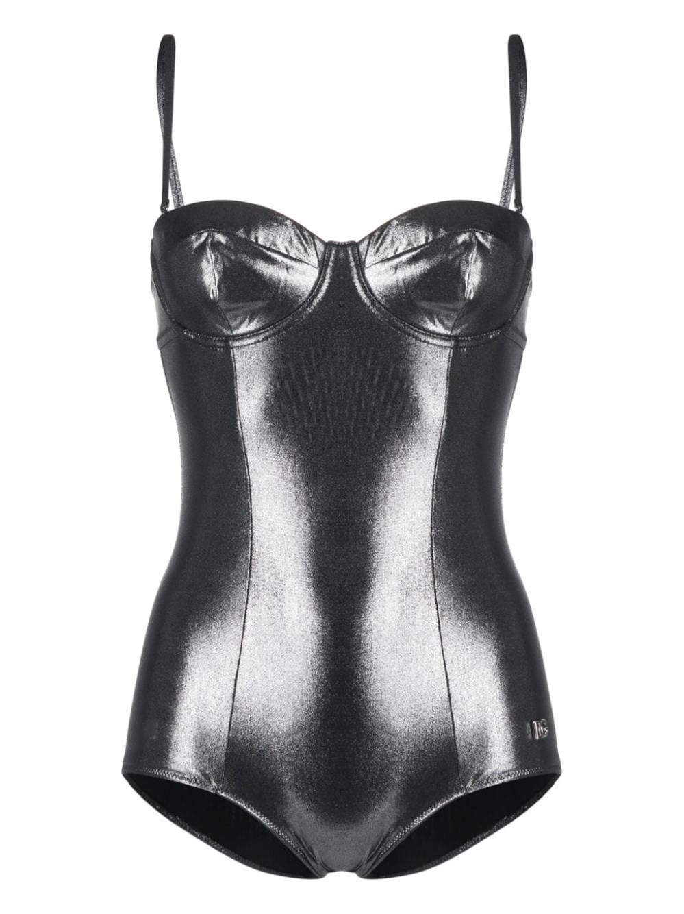 Shop Dolce & Gabbana Balcony Swimsuit With Metallic Reflections