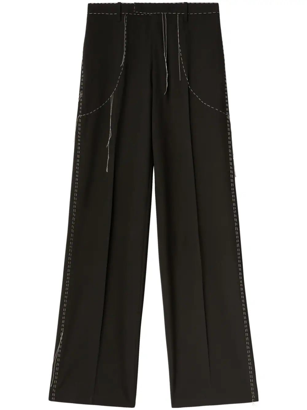 Shop Off-white Tailored Trousers With Contrast Stitching In Black