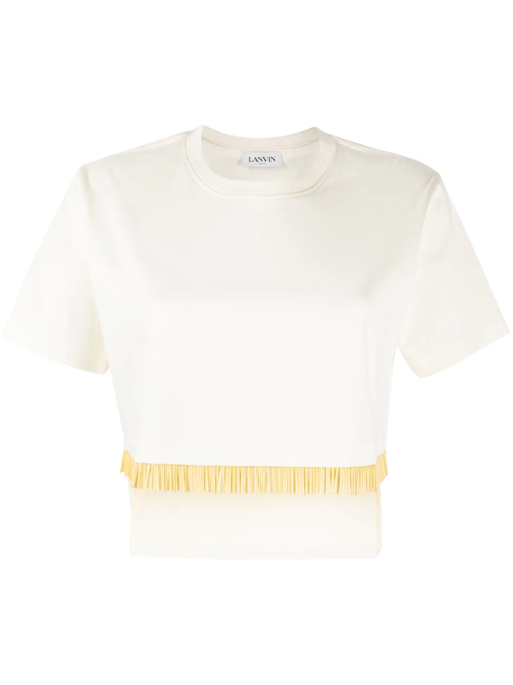 LANVIN CROPPED T-SHIRT WITH FRINGES