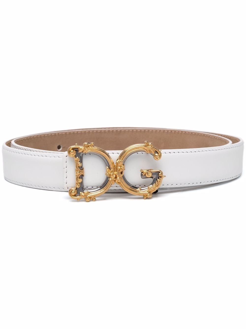 Dolce & Gabbana Belt With Dg Logo In White