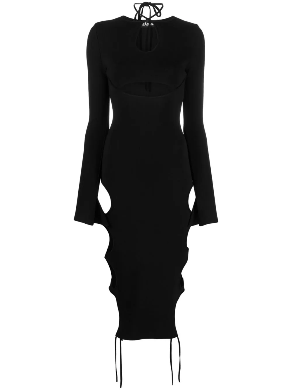 Andreädamo Midi Dress With Cut-out Details In Black