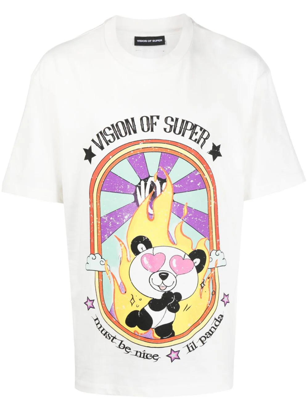 VISION OF SUPER IN LOVE PANDA T-SHIRT WITH PRINT