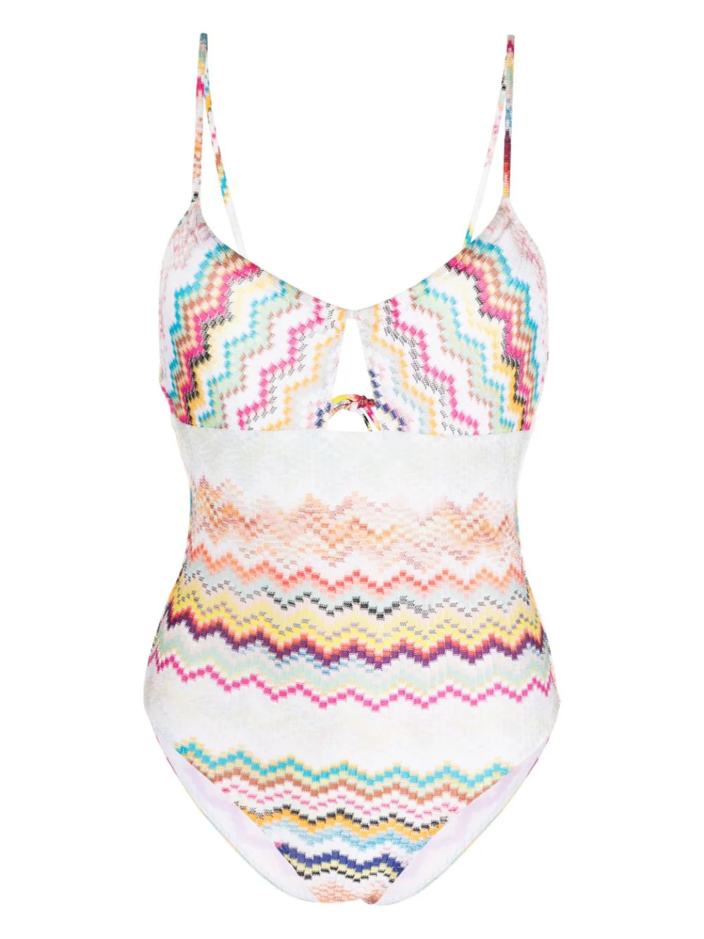Shop Missoni One-piece Swimsuit With Cut-out Detail In Multicolour