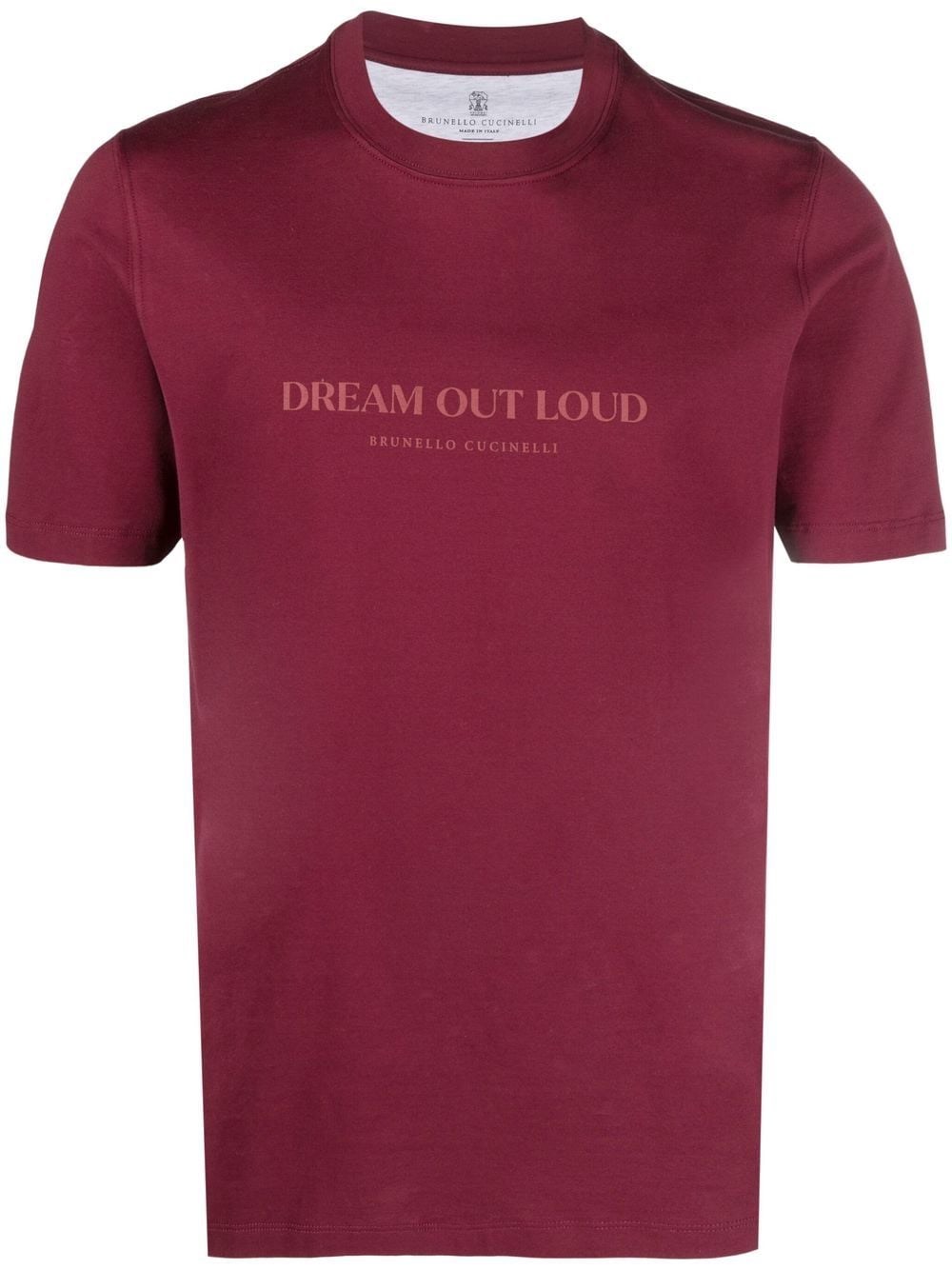 Brunello Cucinelli Slogan-print Cotton T-shirt In Red