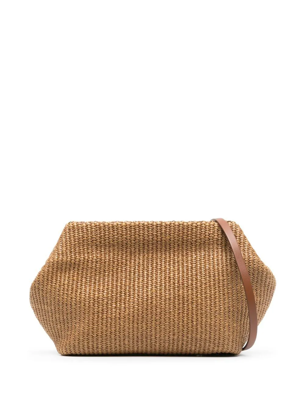 Brunello Cucinelli Raffia Clutch Bag With Strap In Brown