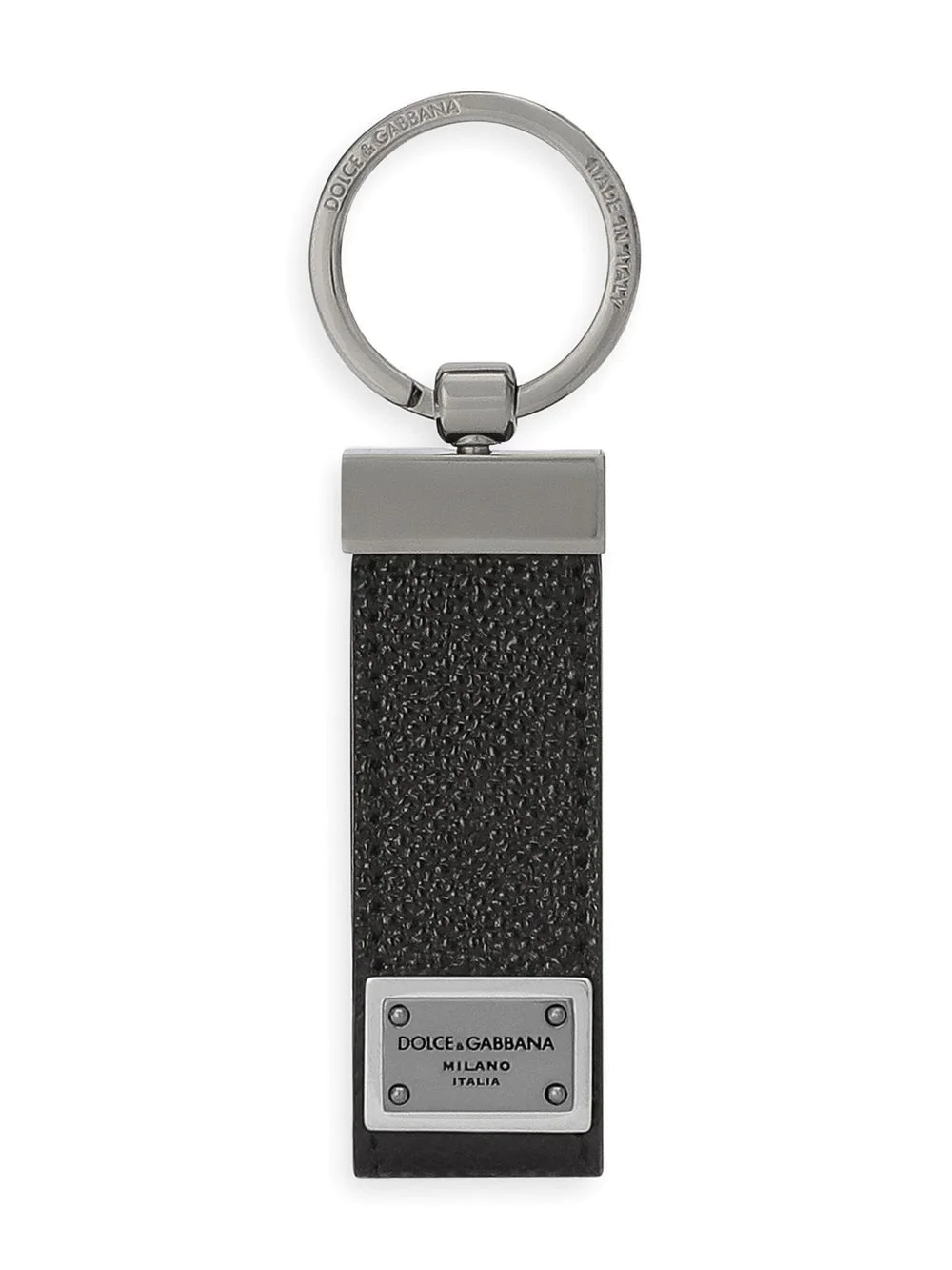 Shop Dolce & Gabbana Keychain With Logo Plate In Black