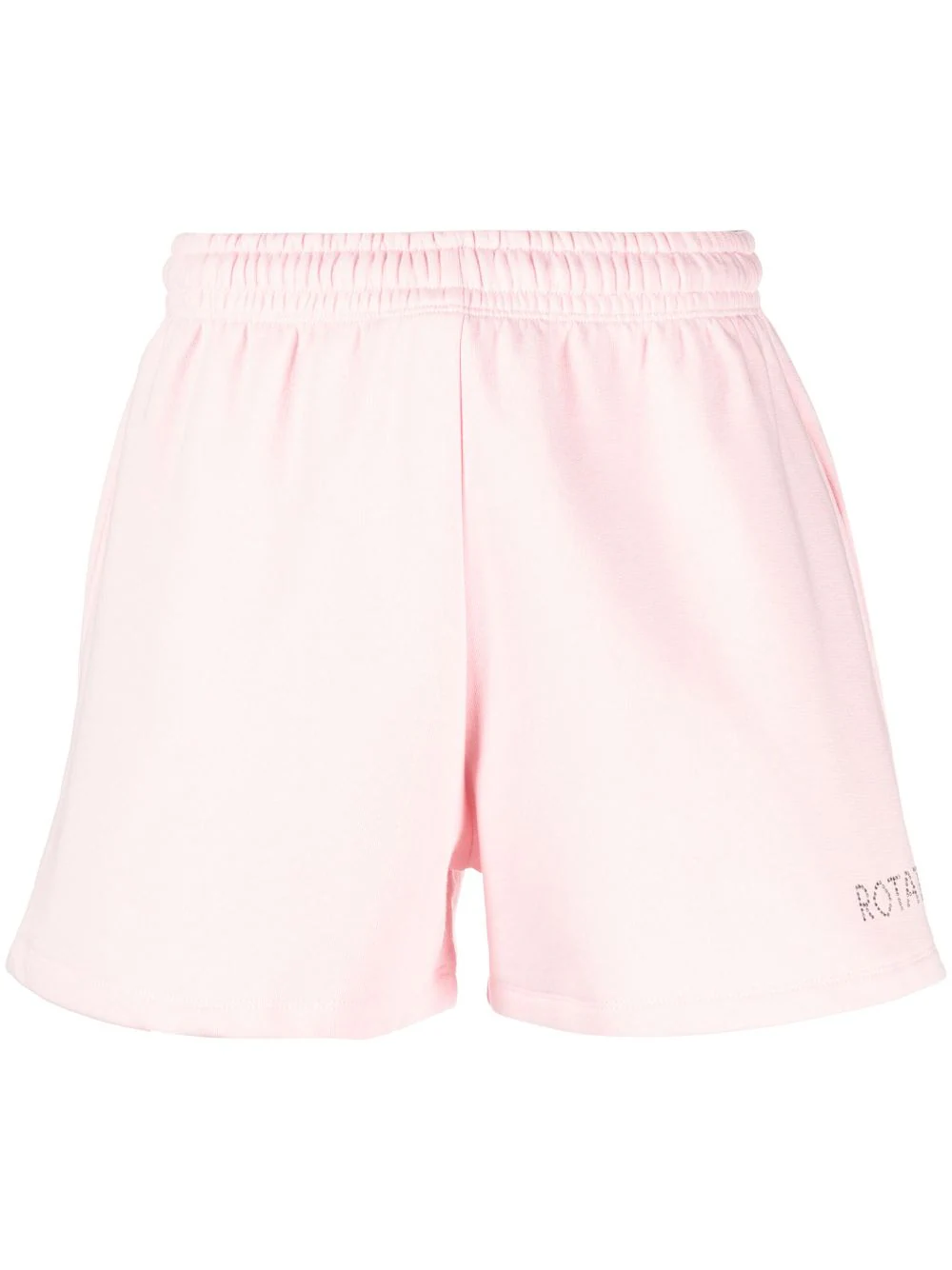 Rotate Birger Christensen Crytal-logo Track Shorts In Nude & Neutrals