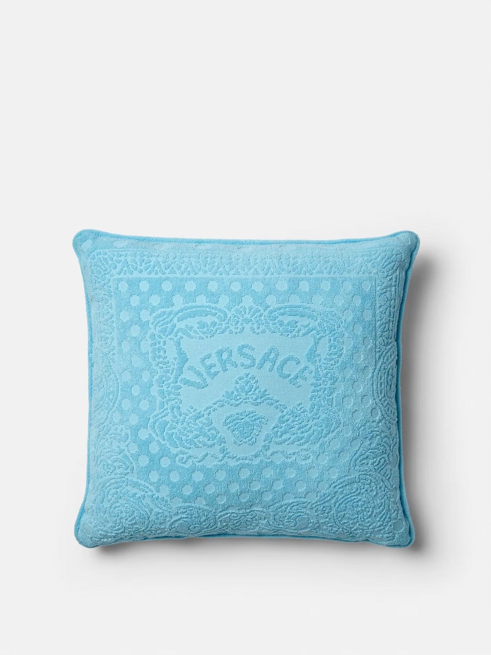 Versace Seashell Baroque Double-face Cushion In Blue