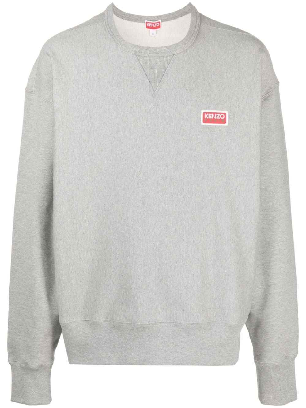 Shop Kenzo Sweatshirt With Logo Application In Grey