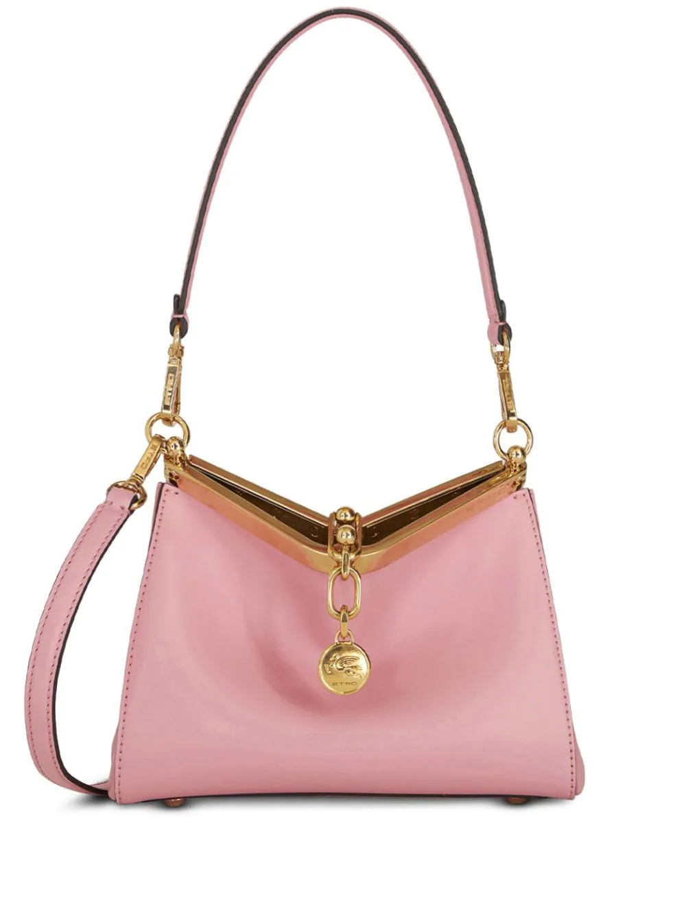 Vela Medium Leather Shoulder Bag in White - Etro