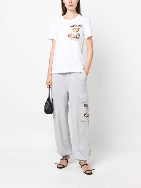 Moschino Teddy Bear-motif Cotton T-Shirt - White