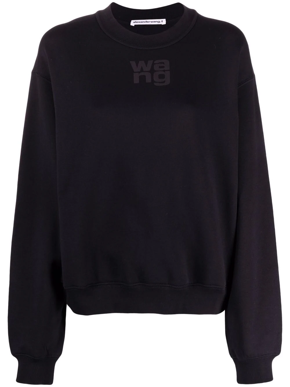 Alexander Wang Essential Logo Cotton Jersey Sweatshirt In Black