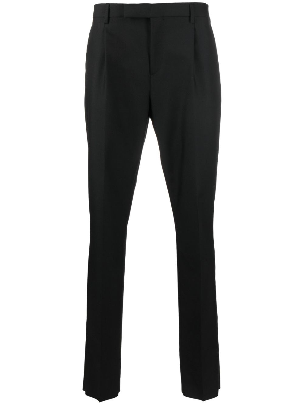 Shop Lardini Tapered Leg Trousers With Ironed Crease In Black