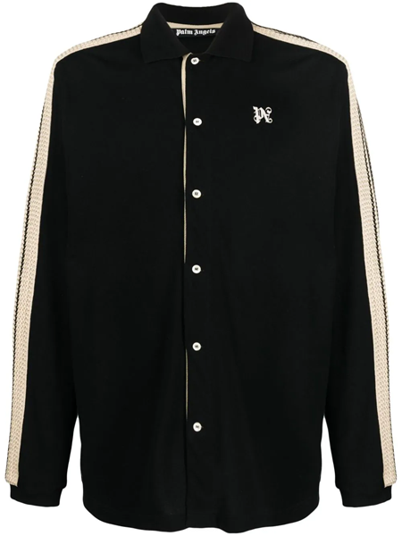 90's Stussy Monogram Long Sleeve Cotton Shirts Black - Size M