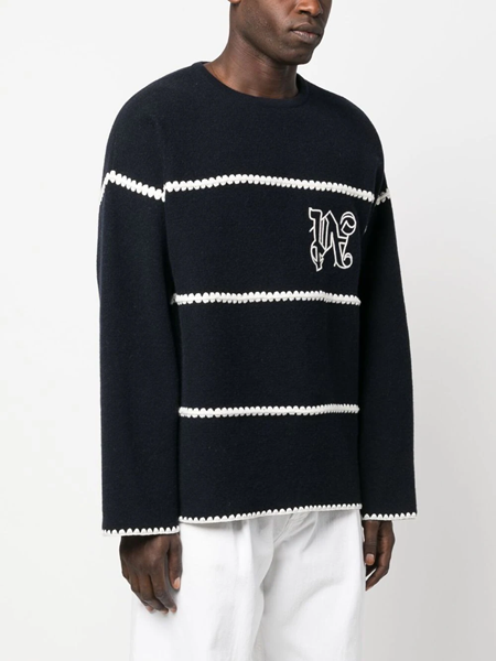 Striped sweater with embroidery