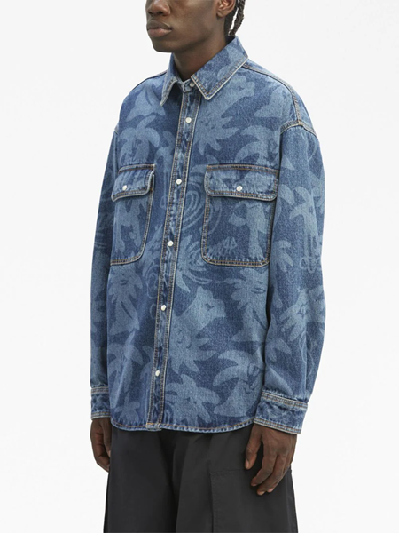 Palm Angels Sartorial Tape button-up coat - Blue
