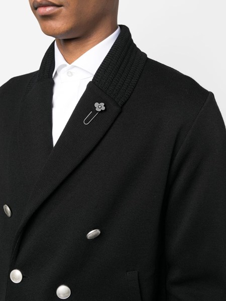 Lardini Double-Breasted Logo-Patch Blazer