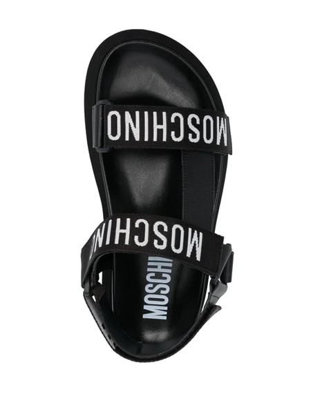 Moschino logo discount flat sandals